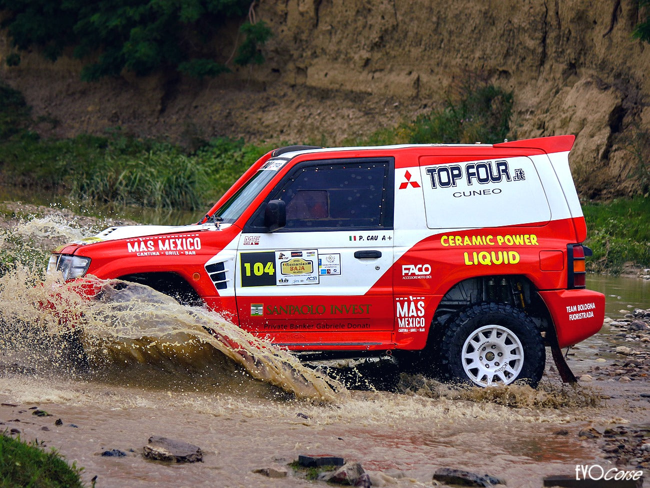 Evo Corse Australia Delica and Mitsubishi Pajero Daker Zero Rally wheel 16x8 16x7 zero offset or -10 or -20 offset. Strong alloy wheel for retro dakar winning pajero white on red top four car