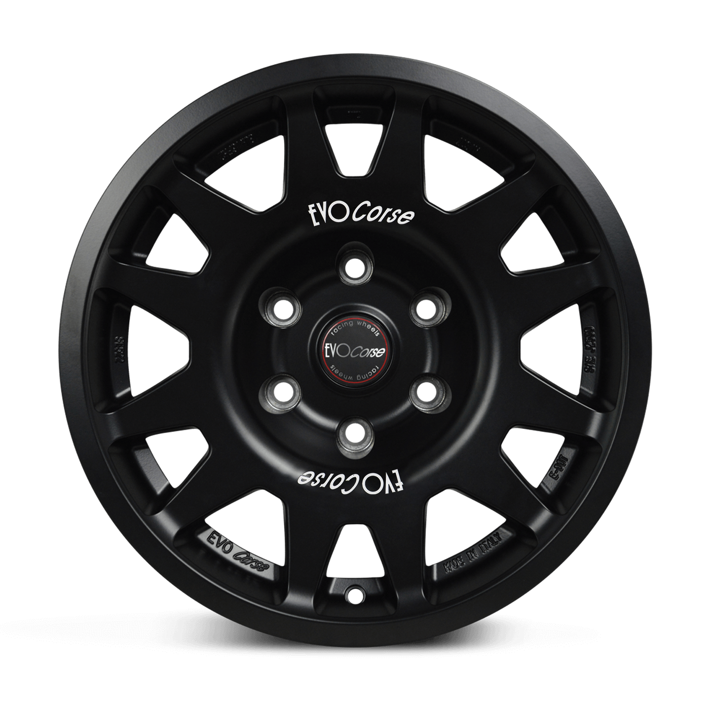 Evo Corse Australia Delica and Mitsubishi Pajero Daker Zero Rally wheel 16x8 16x7 zero offset or -10 or -20 offset. Strong alloy wheel for retro dakar winning pajero black front view