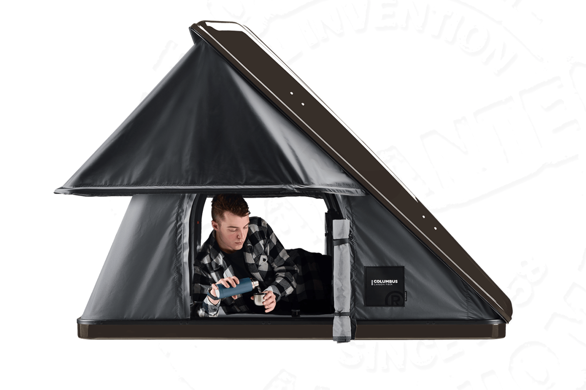 The lightest and the best carbon fiber roof top tent in Australia, carbon fibre roof top tent, Autohome made in Italy. Better than Baroud vs icamper vs Autohome. Best fabric for a roof top tent, best roof top tent in the world, insulated rooftop tent. Aluminium vs fiberglass roof top tent. side view