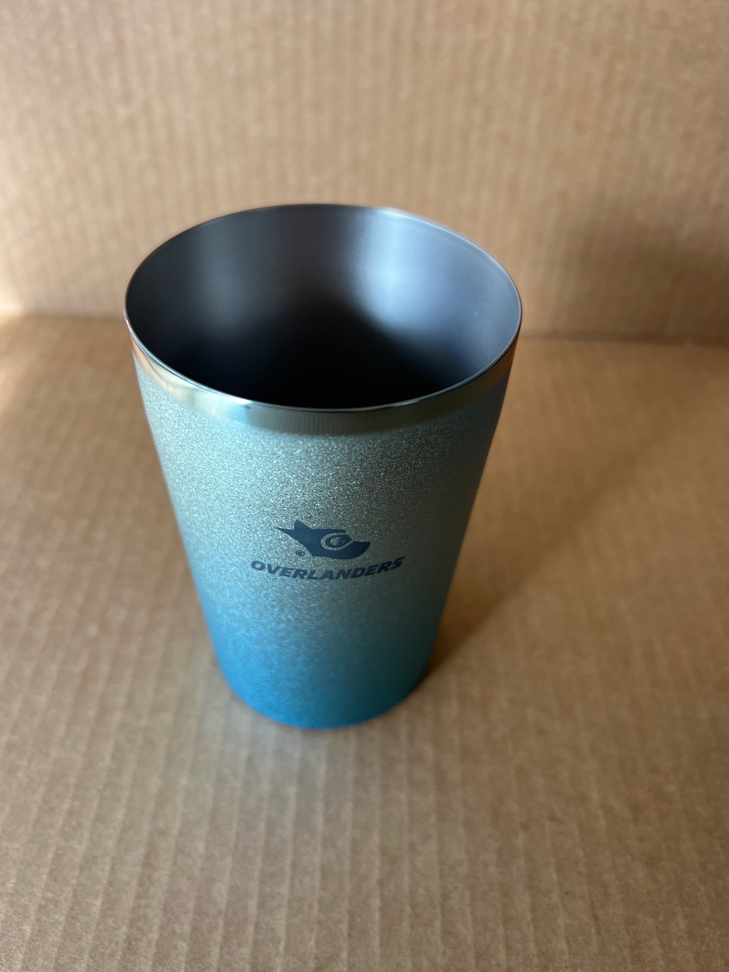 Overlanders Titanium Double-wall Cup, Blue fleck, made in Japan