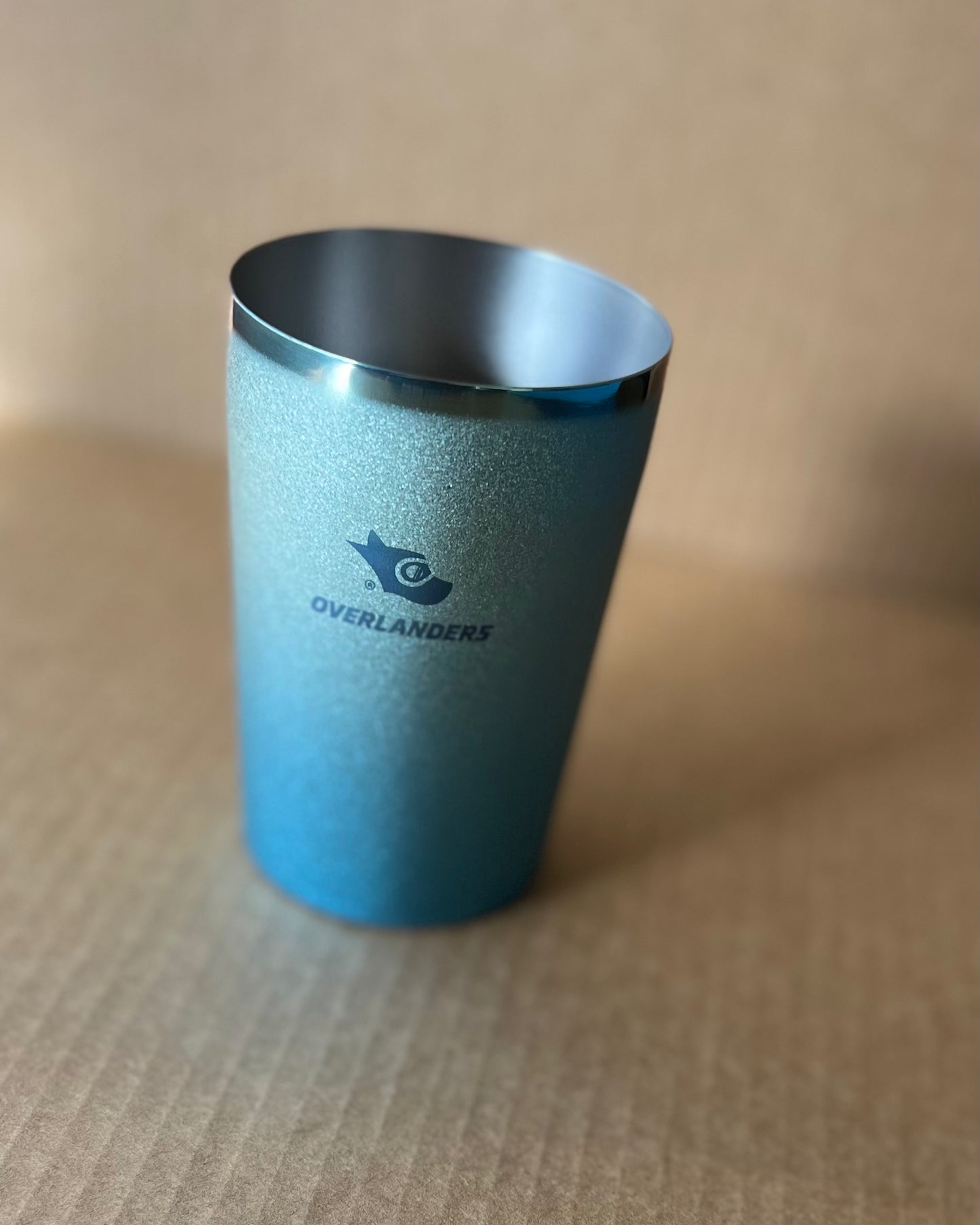 Overlanders Titanium Double-wall Cup, Blue fleck, made in Japan