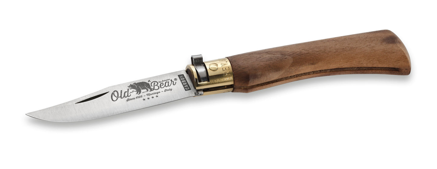 pocket knife australia, victoria, melbourne. Like Opinel, edc folding folder pocket knives with pouch and sharpener, better than a multi-tool ? Great camp knife design. Old Bear knives, antonini, italy. stainless vs carbon walnut