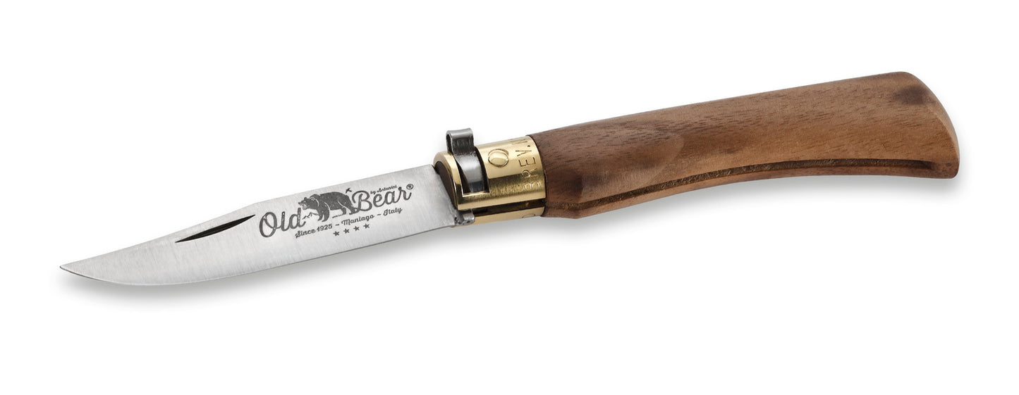 pocket knife australia, victoria, melbourne. Like Opinel, edc folding folder pocket knives with pouch and sharpener, better than a multi-tool ? Great camp knife design. Old Bear knives, antonini, italy. stainless vs carbon walnut