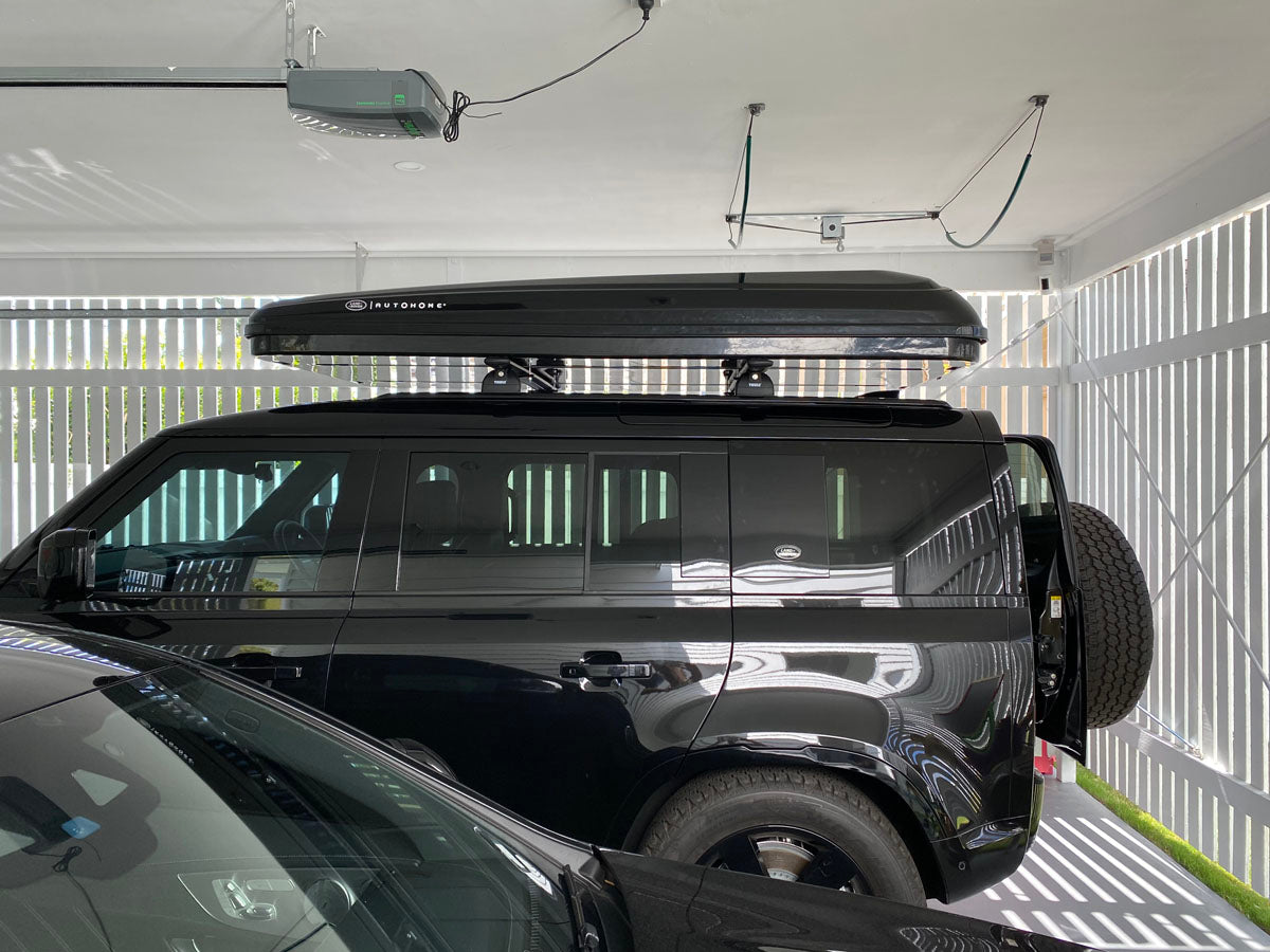 space saving storage kit for hard shell and soft shell roof top tents, boxlift supplied by autohome, tent on