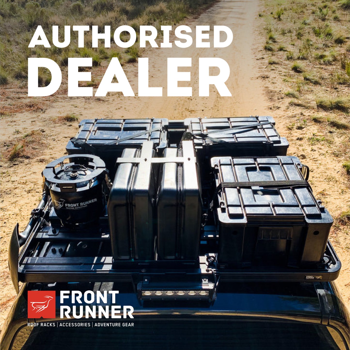 front runner platform roof rack with wolf packs, overlanders expedition roof rack, off-road rated