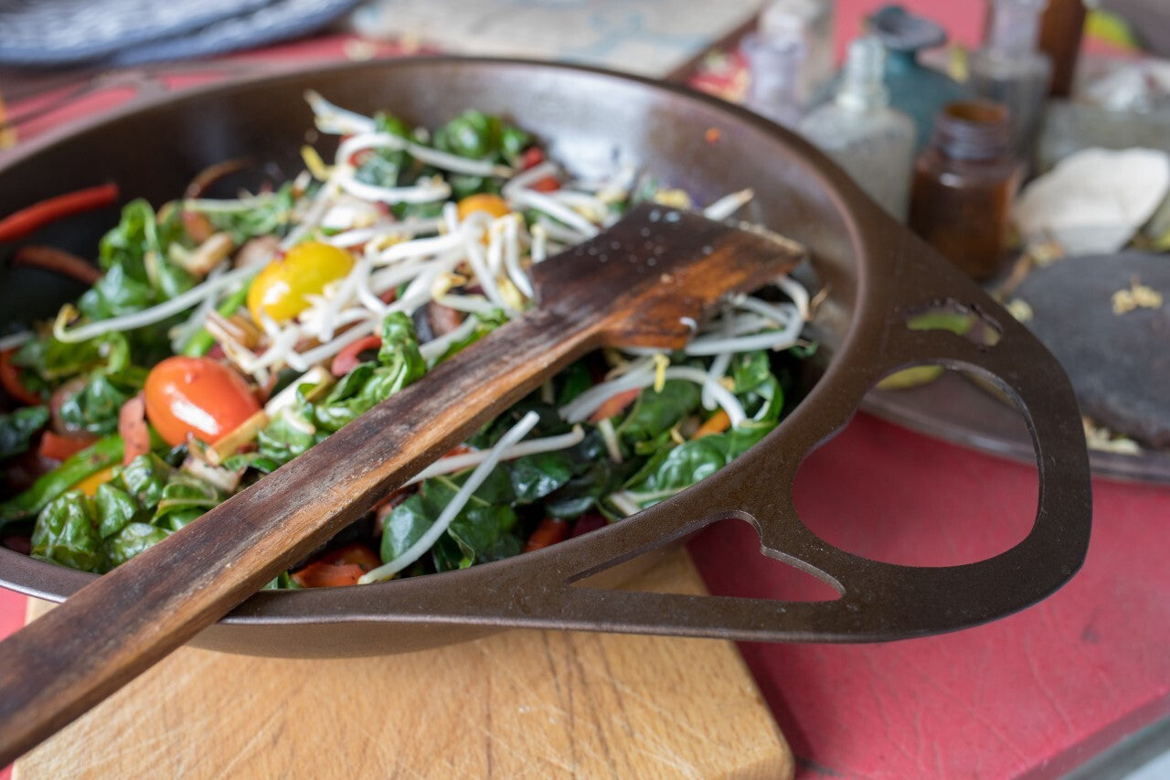 30cm Wrought Iron 'Quenched' Wok
