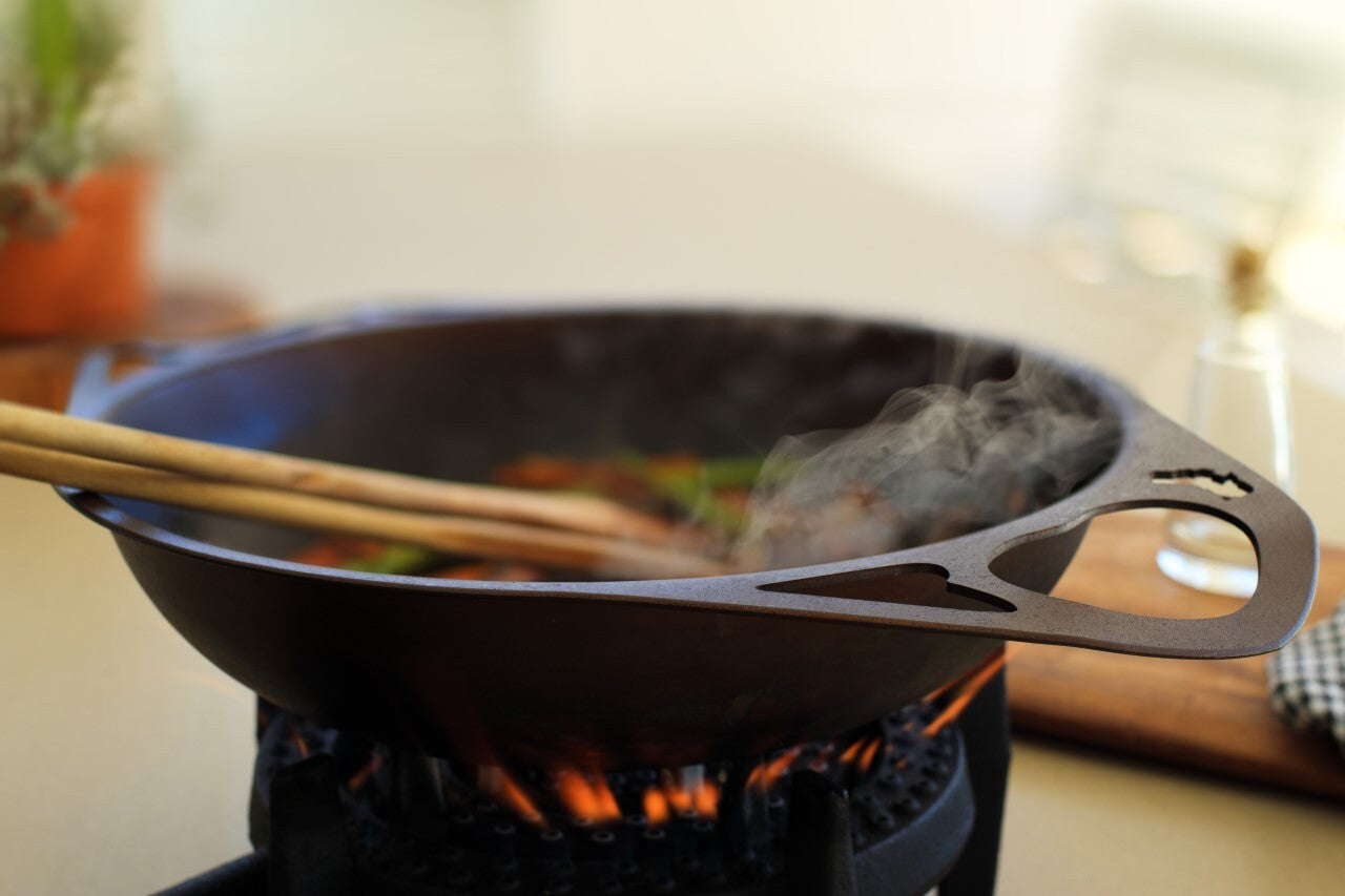 30cm Wrought Iron 'Quenched' Wok
