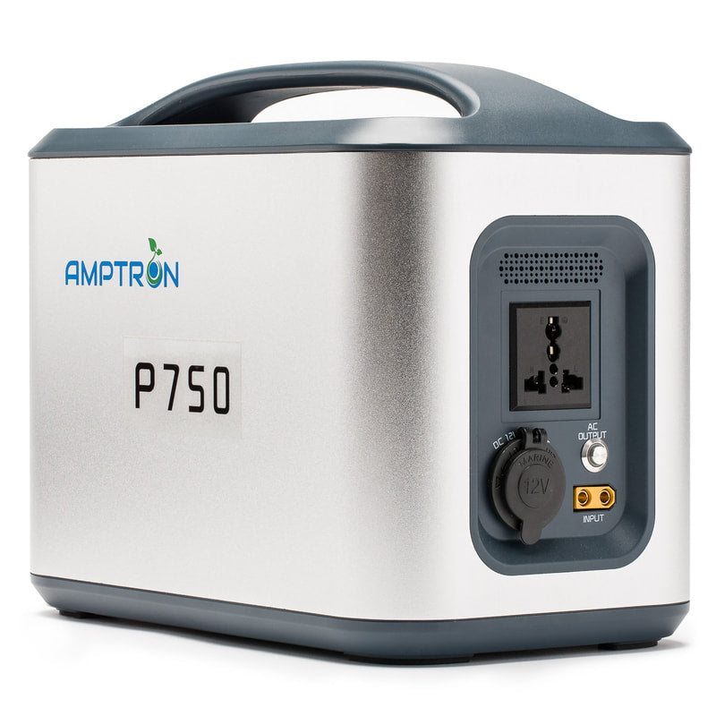 Amptron P750 750Wh Lithium Portable Power Pack with usb ports lifepo4 rear view