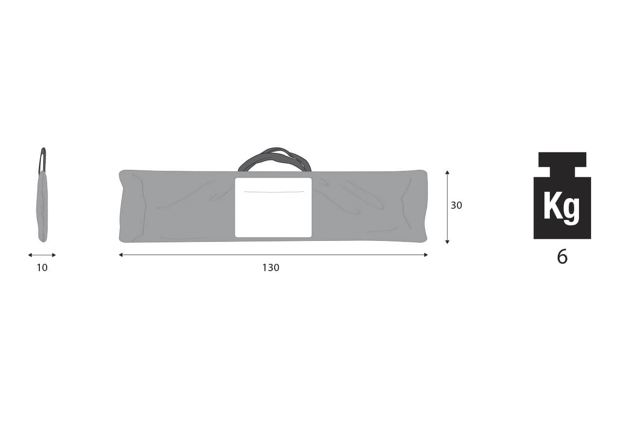 roof top tent awning for the maggiolina or airtop, comes with a bag and weight is 6kg. easy to store in the car or vehicle or 4x4
