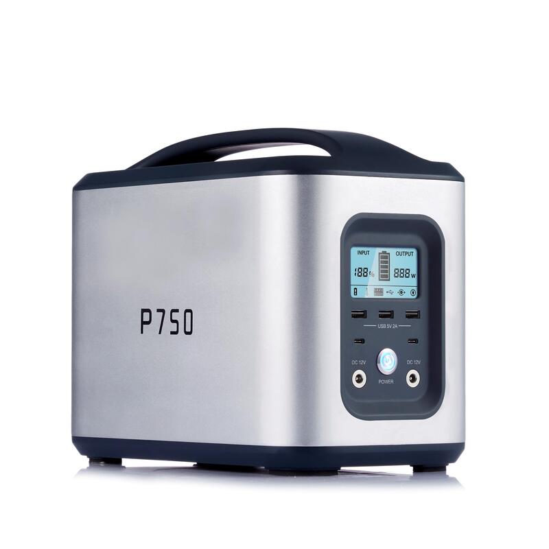 Amptron P750 750Wh Lithium Portable Power Pack front view with usb ports lifepo4 digital display