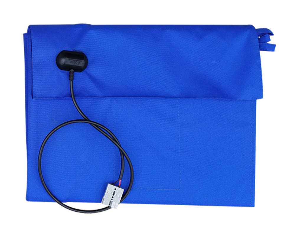 Amptron 200W 12V Mono-crystalline solar blanket kit open view flexible solar panel closed bag back side