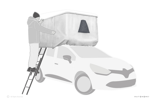 winter hood for the best hard shell roof top tent in australia, made in italy by autohome, roof top tent camping in cold conditions and alpine areas
