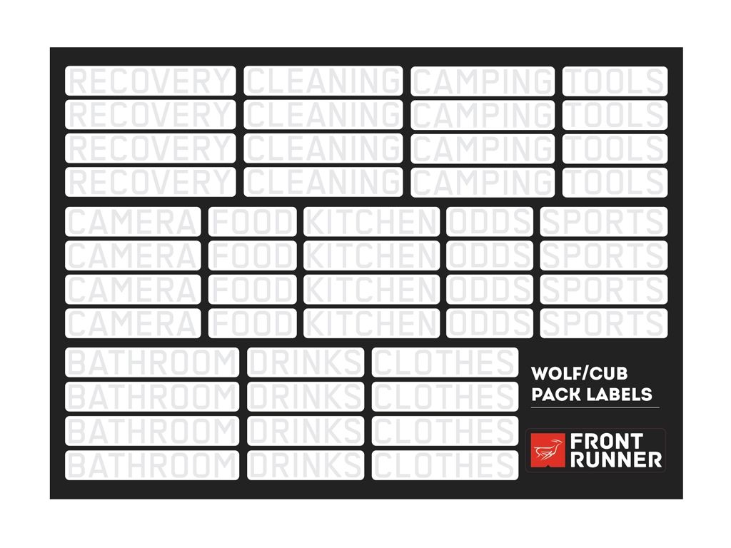 WOLF/CUB PACK CAMPSITE ORGANIZING LABELS - BY FRONT RUNNER