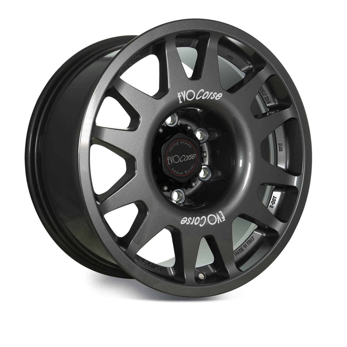 Evo Corse Dakar Zero 18 x 7 ET40 Toyota Land Cruiser 300 LC300 and LC250 250 Prado rally-raid alloy wheel, evo corse australia made in italy, better than method race wheels, for sand touring towing gvm upgrades . the strong light rally raid wheel with 40 perfect offset for clearing control arms and bigger tyres, anthracite metallic glossy gray axo view  