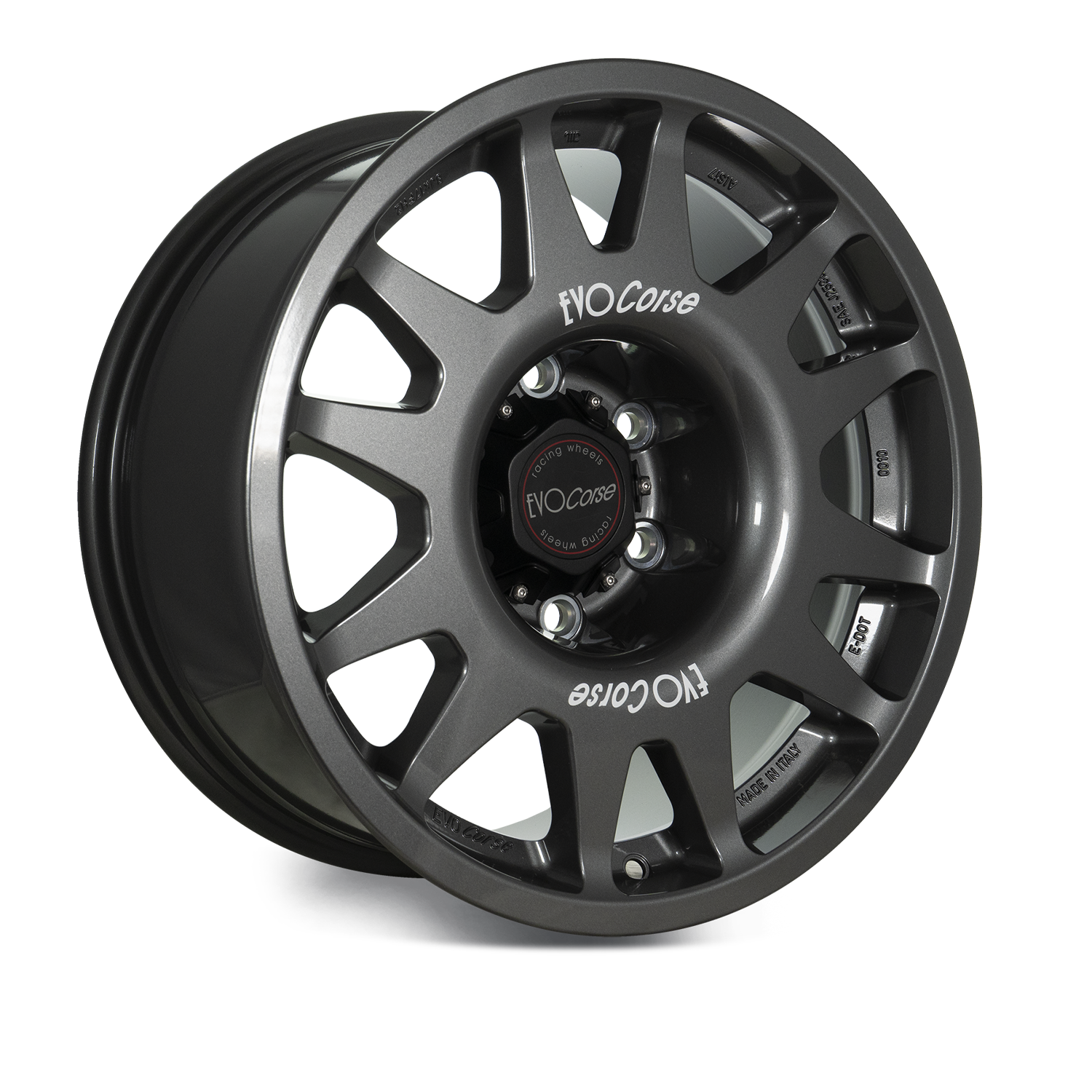 Evo Corse Dakar Zero 18 x 7 ET40 Toyota Land Cruiser 300 LC300 and LC250 250 Prado rally-raid alloy wheel, evo corse australia made in italy, better than method race wheels, for sand touring towing gvm upgrades . the strong light rally raid wheel with 40 perfect offset for clearing control arms and bigger tyres, anthracite metallic glossy gray axo view  