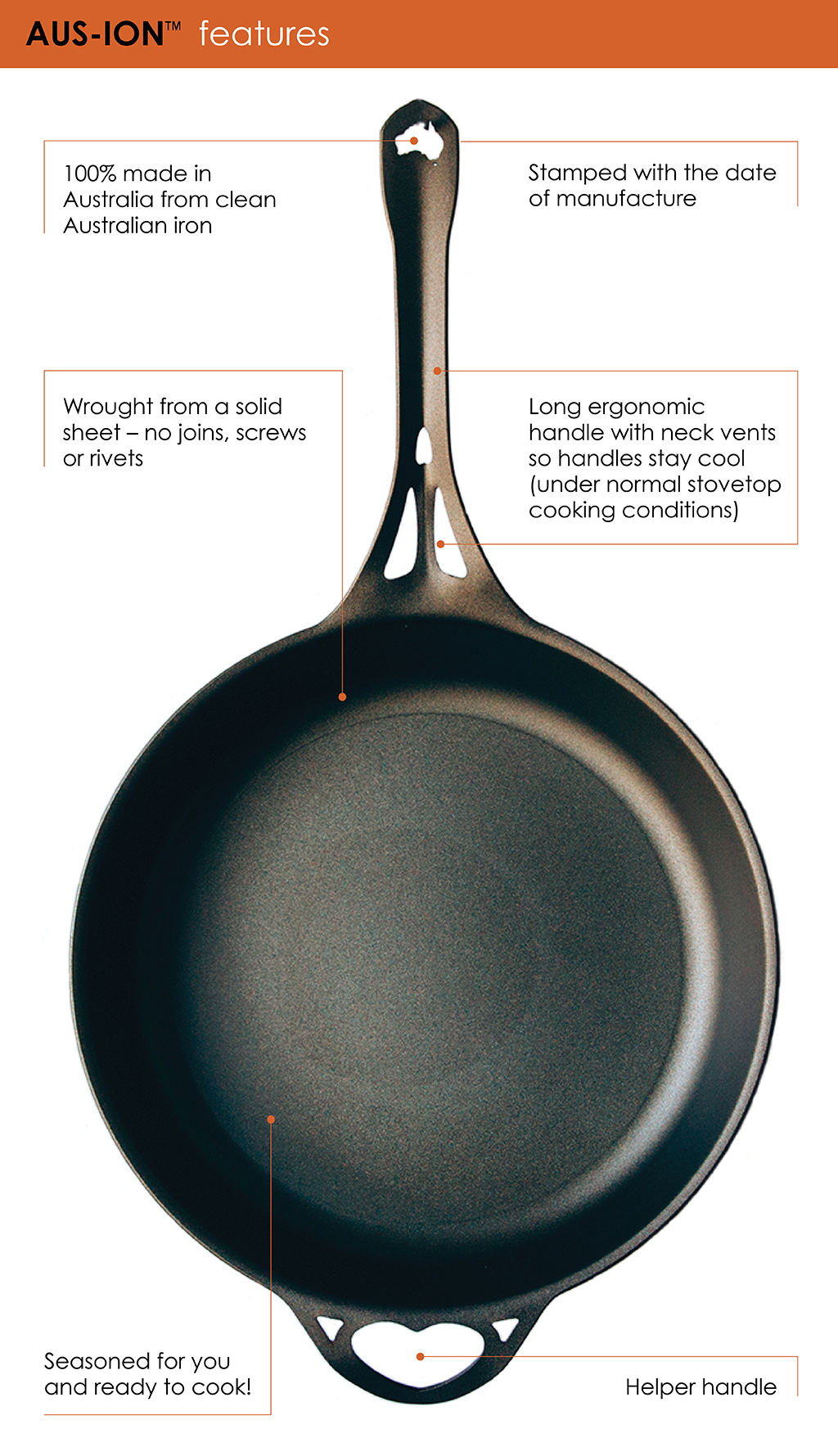 Solid Teknics 18cm Wrought Iron 'Quenched' Pan/ Skillet