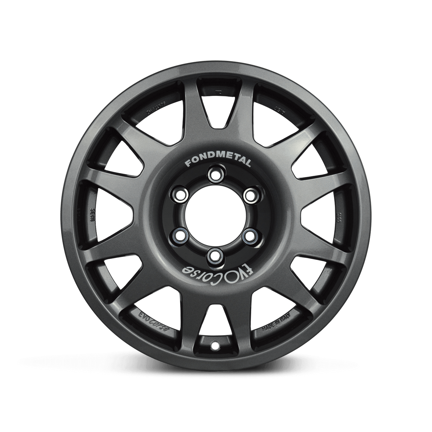 Evo Corse wheel front view in anthracite for land cruiser 200 series 8 x 17 inch ET40 strongest alloy wheel for dakar and other overlanding