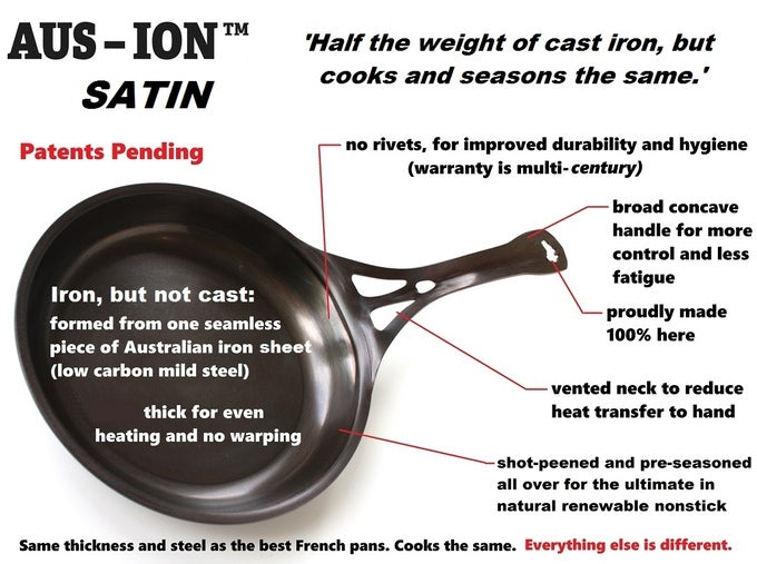 30cm Wrought Iron 'Satin' Skillet