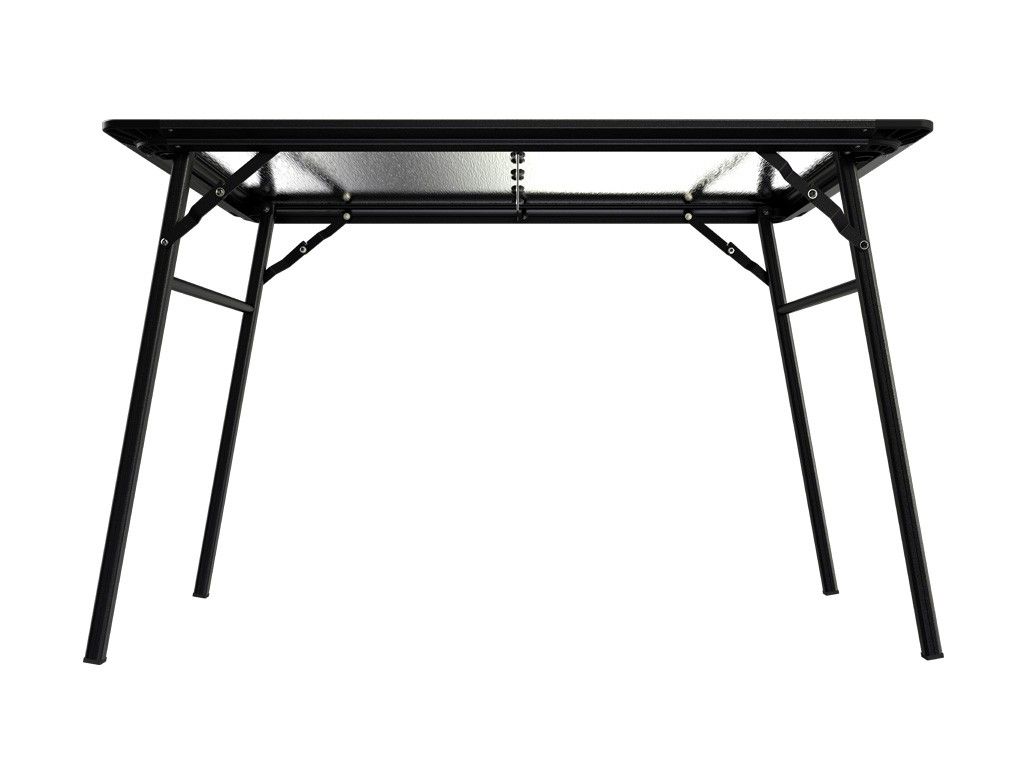 front under shot of front runner pro camp and prep table kit australia melbourne stainless camp table, the best and sturdiest and strongest, store under a roof rack slide it out the way